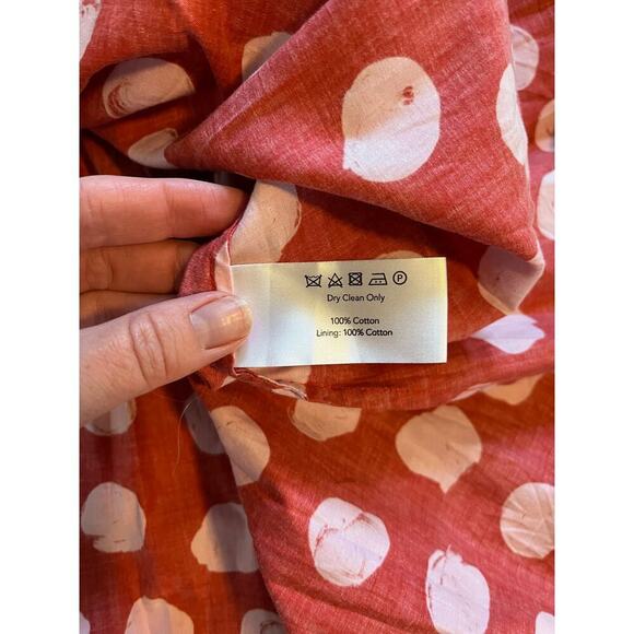 BORGO DE NOR Red Florence Ruffled Polka-dot Cotton Midi Dress small - Picture 6 of 12